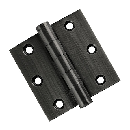 Embassy 3 x 3 Solid Brass Hinge, Pewter Finish with Flat Tips 3030US17AF-1